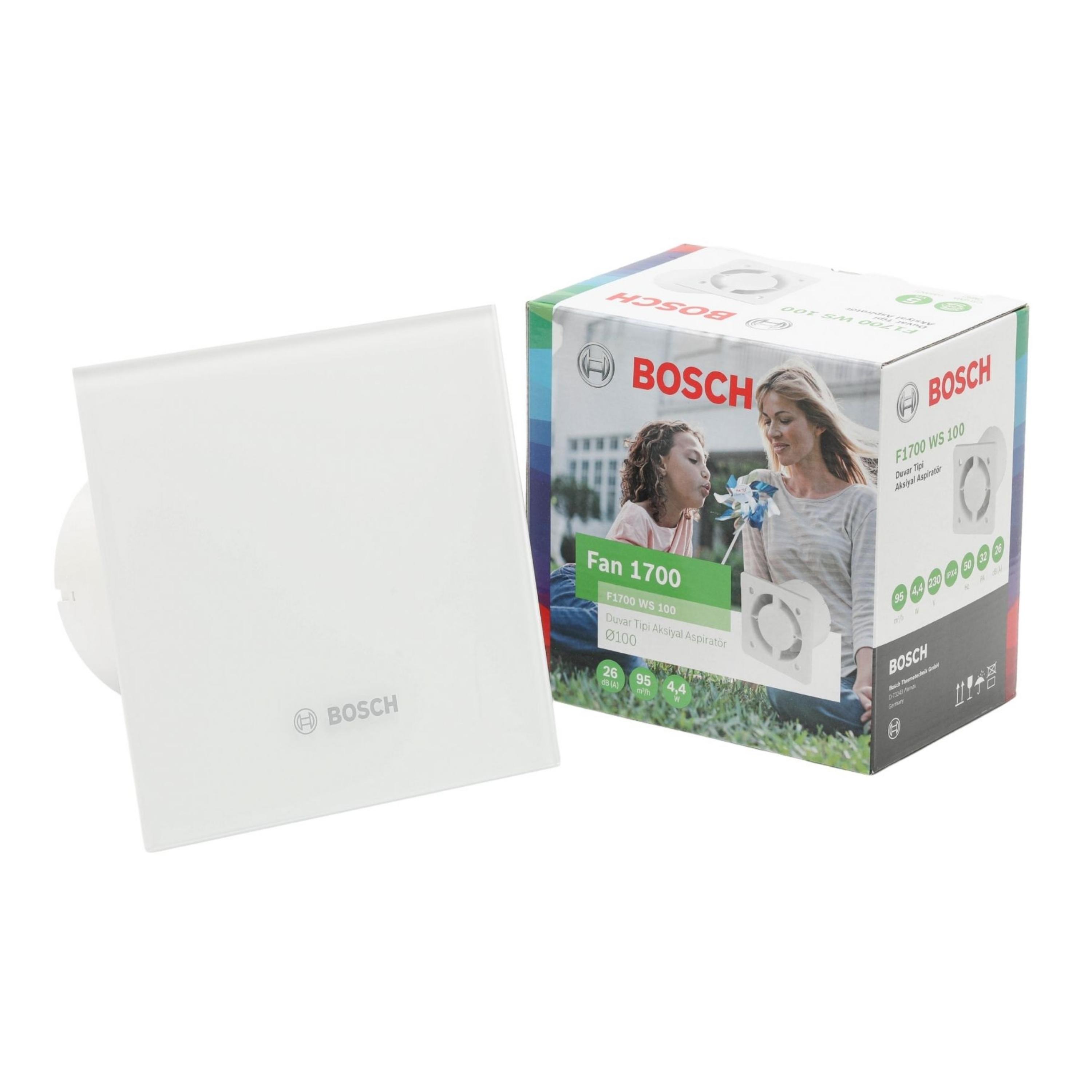 BOSCH F1700 WS DP100 Mat Beyaz Sessiz Banyo Aspiratörü-Fanı 95m3h
